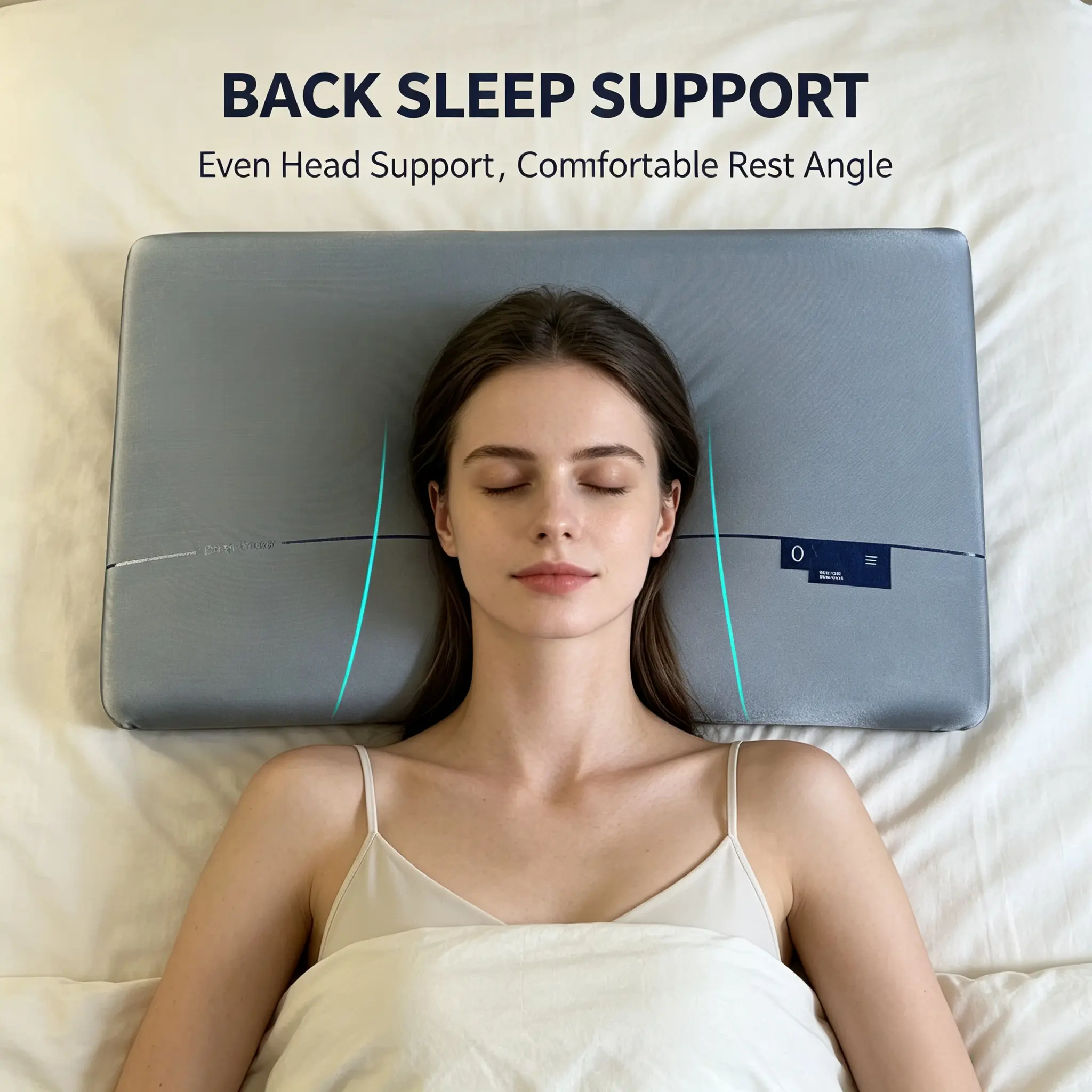 Breathable Standard Bed Pillow with Smooth Surface, Suitable for Bedroom and Dorm Daily Rest