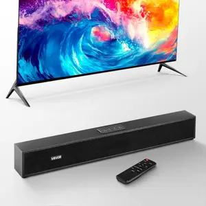 VEVOR Sound Bar for Smart TV, 2.0 Channel, 24-Inch Compact Soundbar TV Speakers for Projector, Bluetooth AUX Connection, Remote Control, Easy Setup, 80W Surround Sound System for PC Home Theater Audio