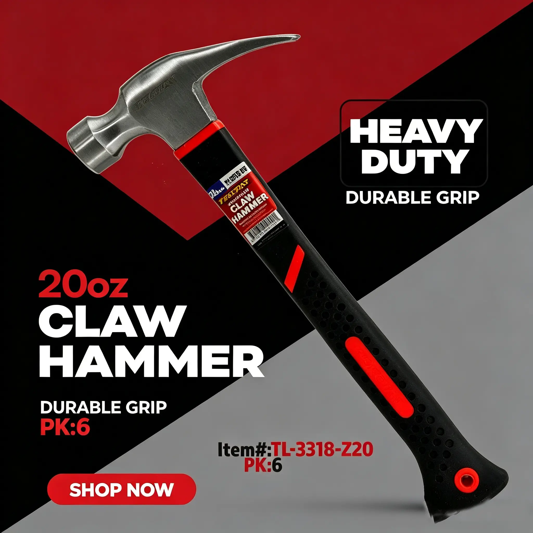 20 oz Forged Steel Welding Chipping Hammer - Professional Head Weight Slag Tool for Welders - Ergonomic Handle Impact Tool for Duct Work, Sheet Metal Projects
