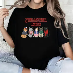 100% Cotton T-shirt Stranger Things Shirt, Stranger Cats Shirt, Stranger Things Merch, Stranger Things Cats Shirt, Stranger Things Gift