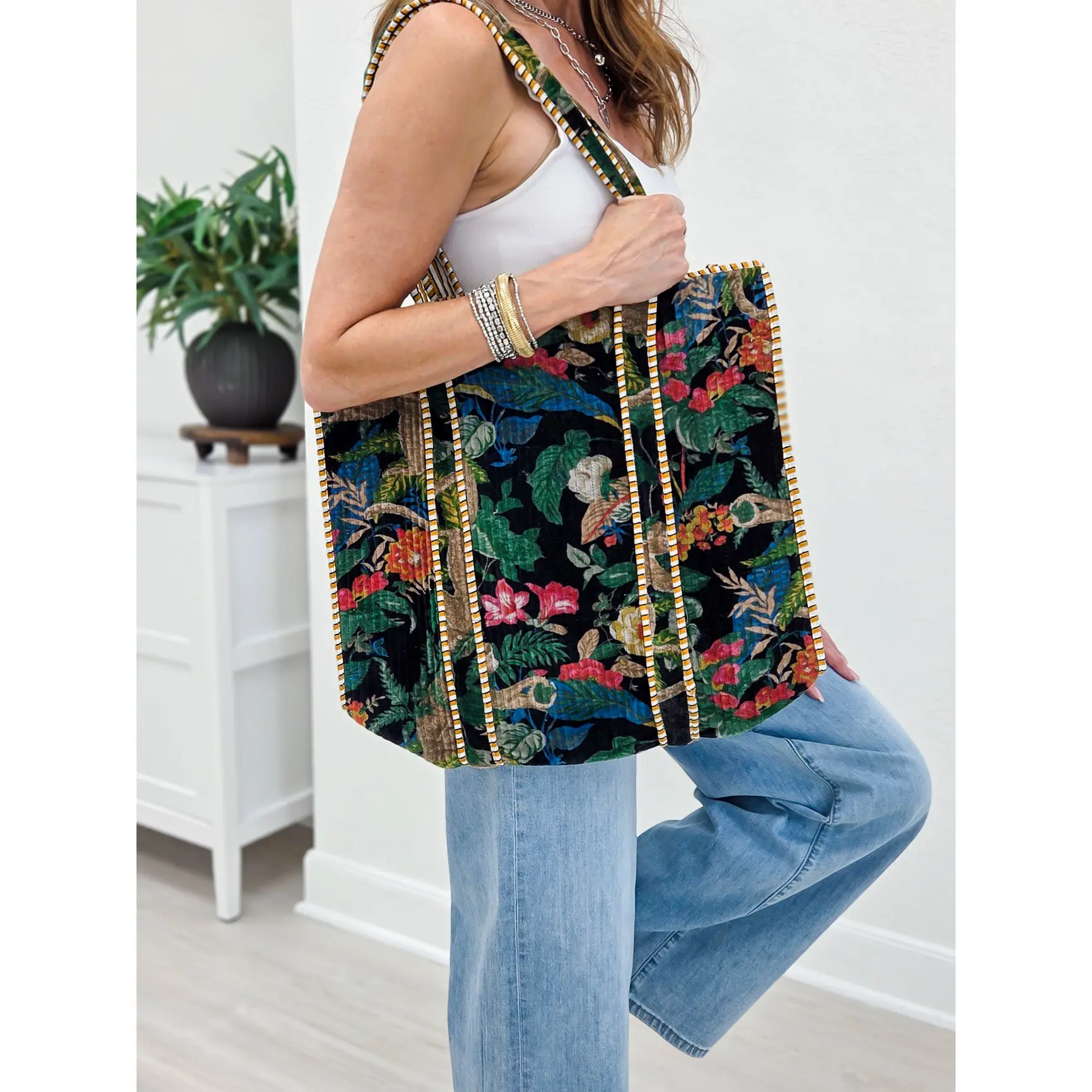 Quilted Large Everyday Tote Bag- A