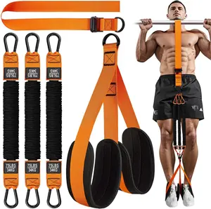 Upgrated steps Pull Up Assistance Bands Heavy Duty Resistance Band for Pull Up Assist Adjustable Weight Size with Fabric Feet Knee Rest Bands for Pull Up Bar Strength Training Equipment