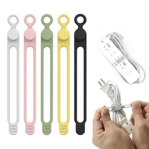 Silicone Cable Tie, Cable Organizer, Cable Straps, Reusable Cord Tie, Travel Cable Organizer, Cute Elastic Tie, Wire Tie, Modern