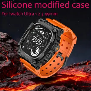 Silicone modified case For iWatch Ultra 3 49mm One piece watch strap for iwatch Ultra 1 2 49mm