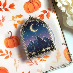 ACOTAR City of Starlight Phone Grip Aesthetic Starry Night Sky Pop Socket for Kindle & iPhone Fantasy Bookish Accessory Moon & Stars Gift for Her