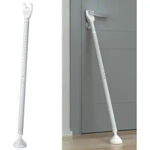 Upgraded Door  Bar,  Safety Door Stoppers, Adjustable Jammer for Home, Apartment, Travel (White)