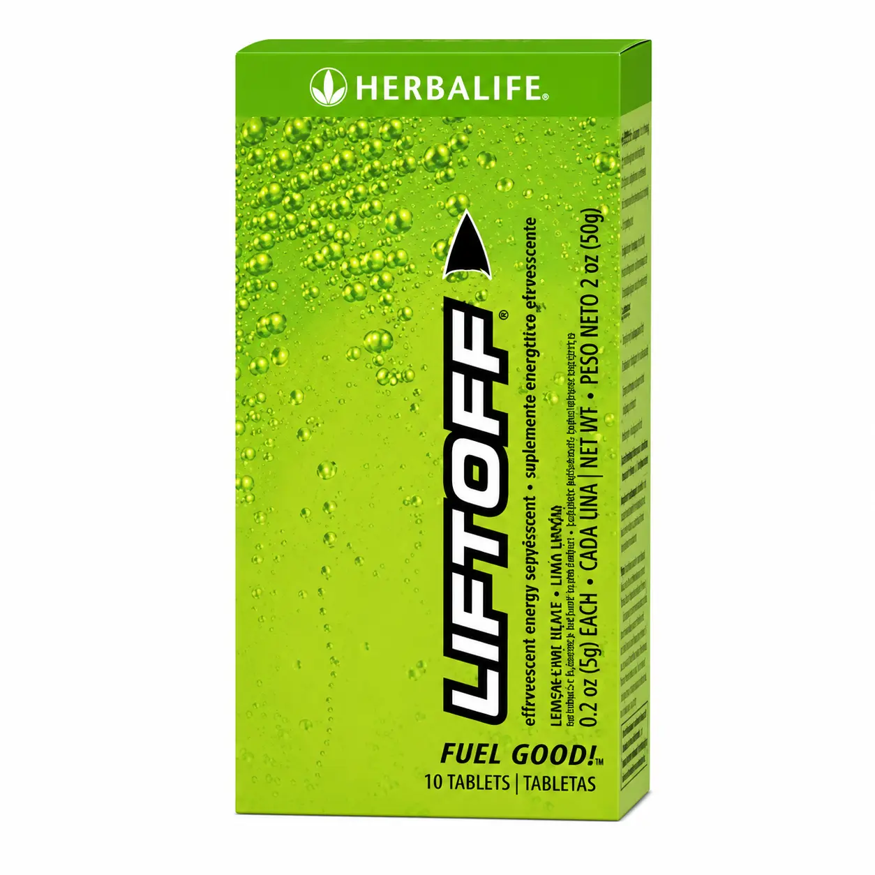 Herbalife Liftoff Lemon Lime 10 Tablets Effervescent Energy Drink Mix with Caffeine Vitamin C & B Complex for Mental Alertness