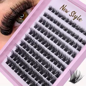120pcs Cluster Lashes10-16mm Wispy Individual Lashes Extensions Natural Look Eyelashes D Curl Fluffy Cluster Lash Cosmetic