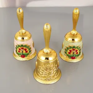 Peacock Pattern Handbell, Festival Party Style, Enamel Craft, Carved Peacock Design, Perfect for Gifts, Christmas Tree Decorations