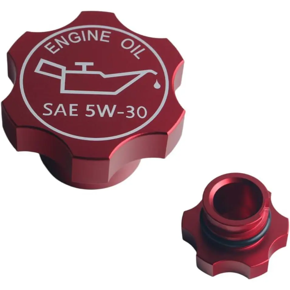 Red Aluminum Engine Oil Filler Cap - Automotive Maintenance & Car Repair Tool, Compatible with GM, Saturn, Pontiac, Buick, Hummer 1992-2018, Replaces FC208, FC242, FC219, FC243, FC252, 80987, MO-99, 10099, 42315, Automotive Maintenance Tools