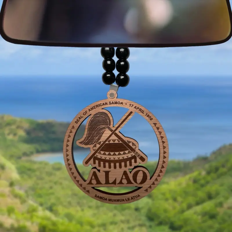 American Samoa Alao Ornament - 1/4 Inch Thick Wood Cherry Hickory Mahogany Unfinished 4-5 Inches Long Side Stylish Accessory