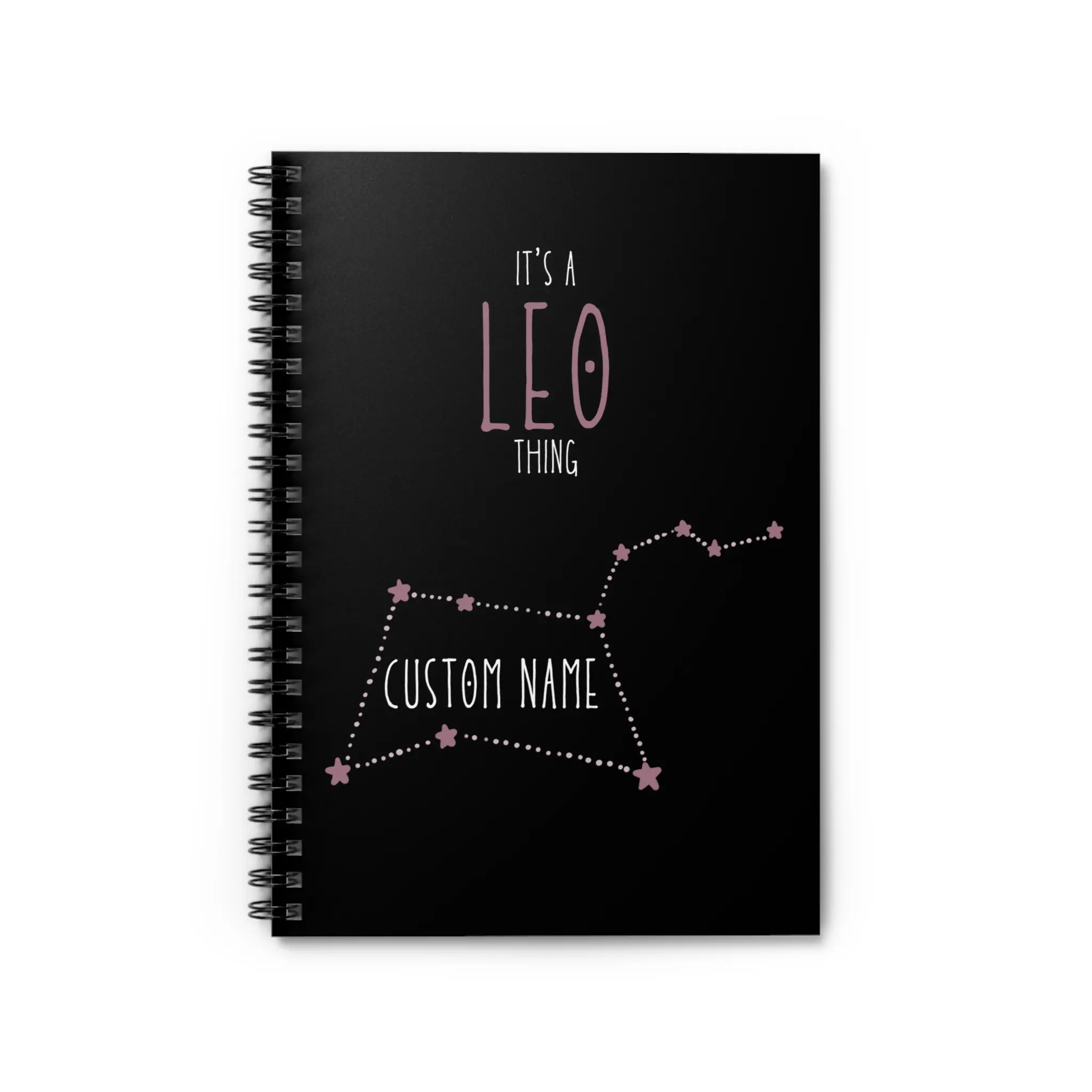 Leo Zodiac Spiral Notebook - Perfect for Astrology Lovers, Gift for Leos, Custom Name Journal, Birthday Gift, Personalized Notebook