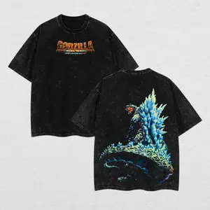 [Hoodie & T-shirt] Godzilla Final Wars Oversized Graphic T-Shirt - Vintage Acid Wash Premium Heavyweight Cotton Tee - Retro Kaiju Japanese Monster Streetwear Style - High Quality Poster Print Design for Fans