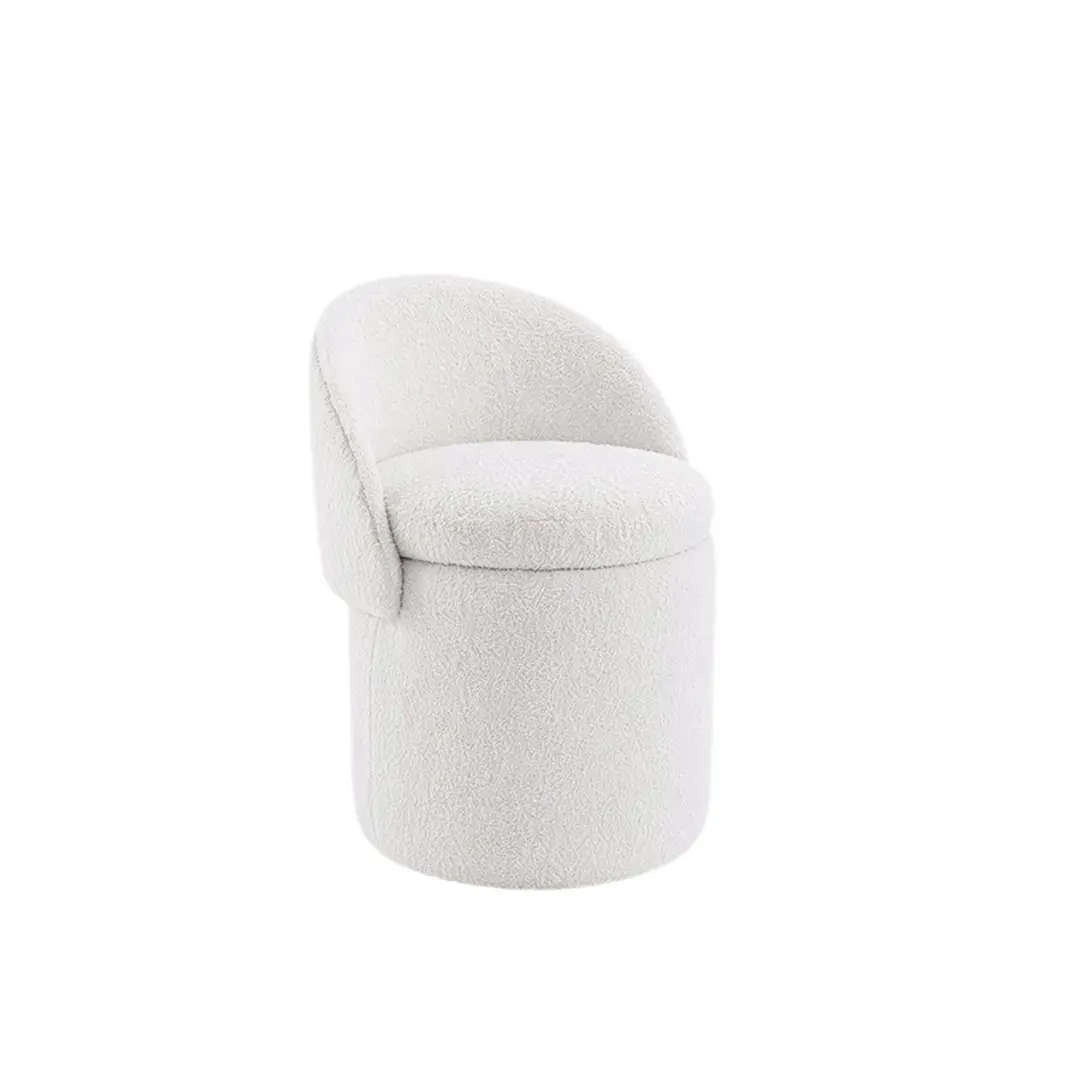 Velvet Vanity Stool with Hidden Storage, Modern Bedroom Seating with Fold-Down Backrest, Beige, 15.7x15.7x17.7 Inch, 250 lbs Capacity, Compact Accent Chair for Dressing Table or Living Room