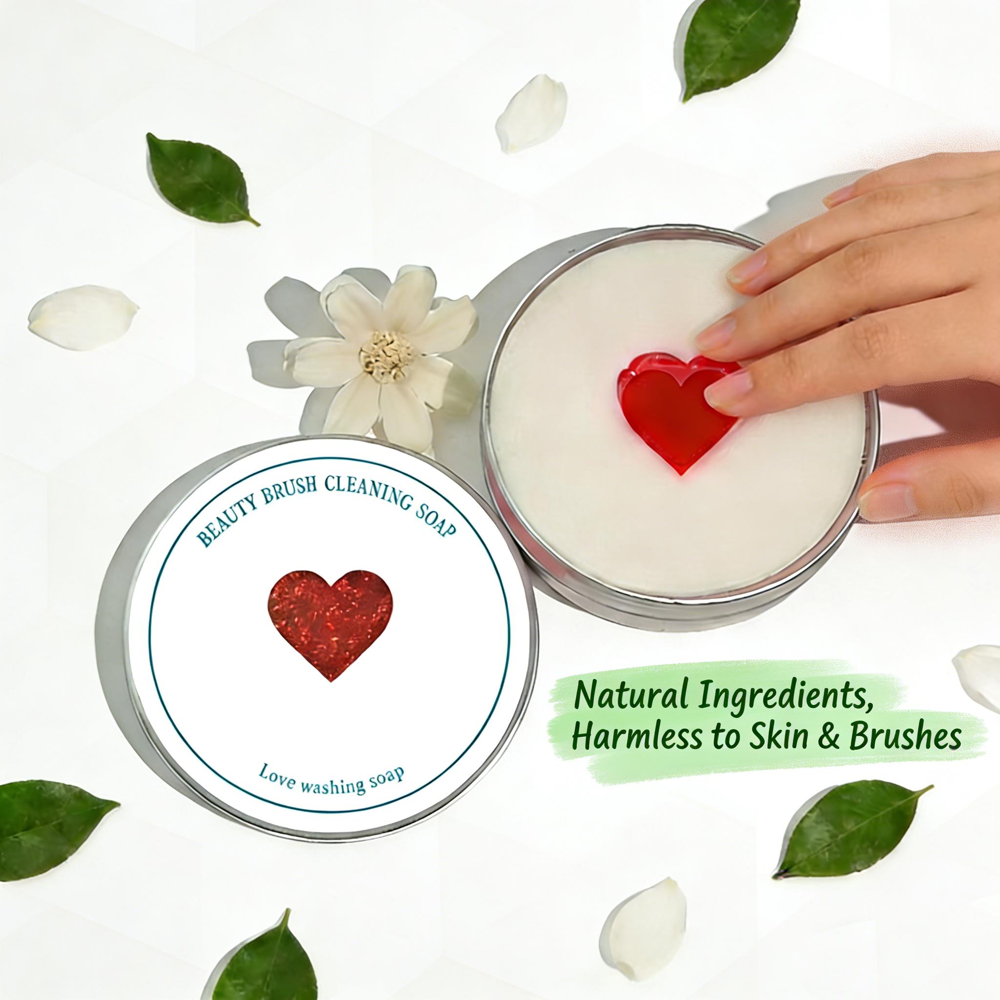 Makeup Brush Cleaner Soap with Silicone Cleaning Pad,Savon nettoyant pinceaux Solid brush cleaner 3.52oz/100g