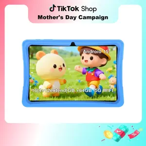 Redbeat B2 tablet for kids, 10.1-inch Android 15 (4+12ext)GB + 64GB, 5G, WIFI, parental controls, protective case, dual cameras, child protection, eye protection, eco-friendly materials, Christmas gift.