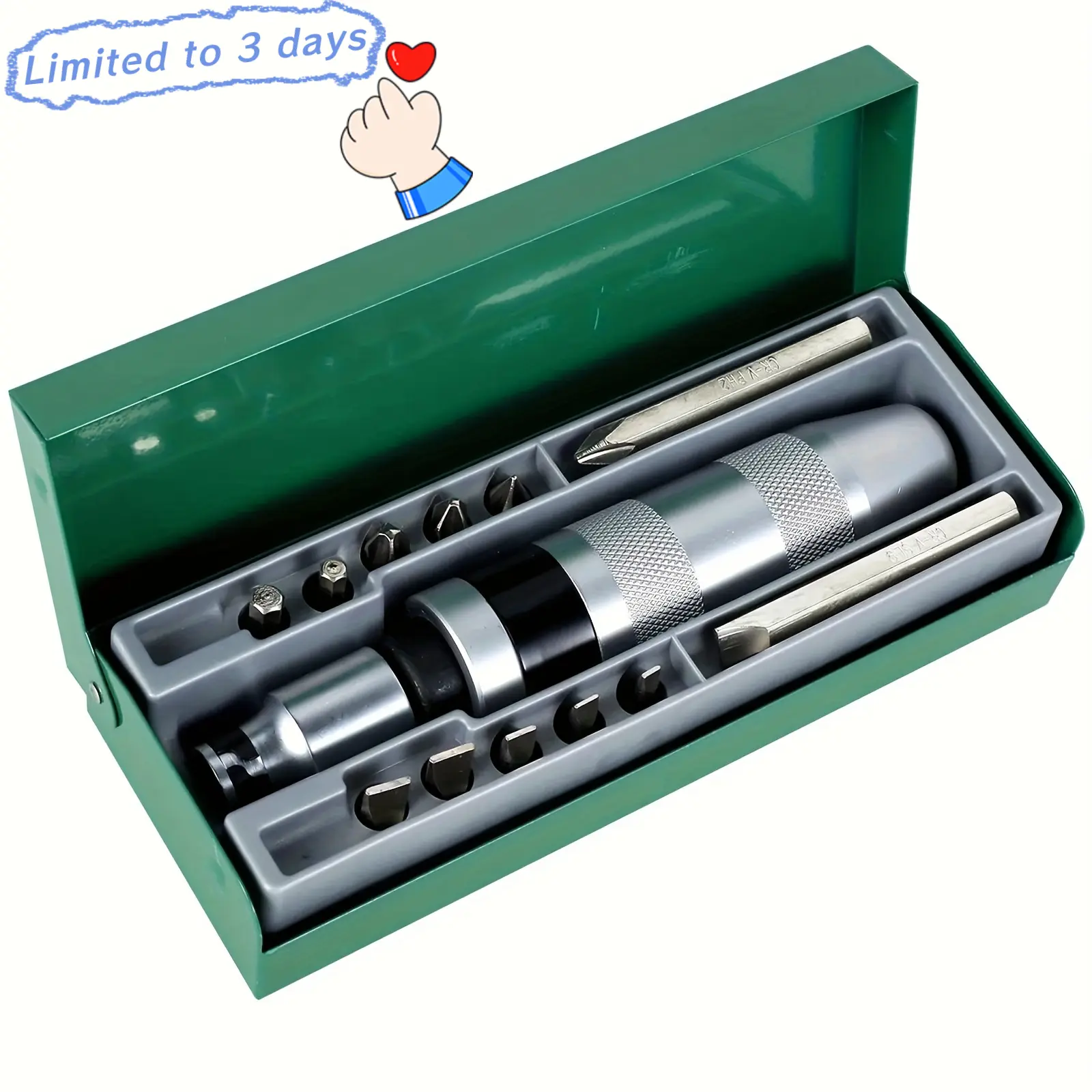 OUDISI 13-Piece Multifunctional Screwdriver Kit - CR-V Steel Professional Impact Gear with Screwdriver Bits, Anti-Slip Grip, Magnetic Lock, High Quality Hardware for Heavy Duty Repair Jobs, Ideal Gift