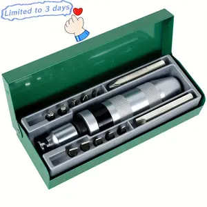 OUDISI 13-Piece Professional Impact Screwdriver Kit - High Quality CRV Steel Hardware, Multifunctional Screwdriver, Impact Heads, Chisel Bits, Screw Extractors, Anti-Slip Grip, Magnetic Lock, Durable Repair Essential, Ideal Gift