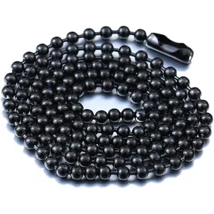 Titanium Stainless Steel Bead Chain Necklace for Men Women Small Beads Ball Link Chains 18 to 36 Inches