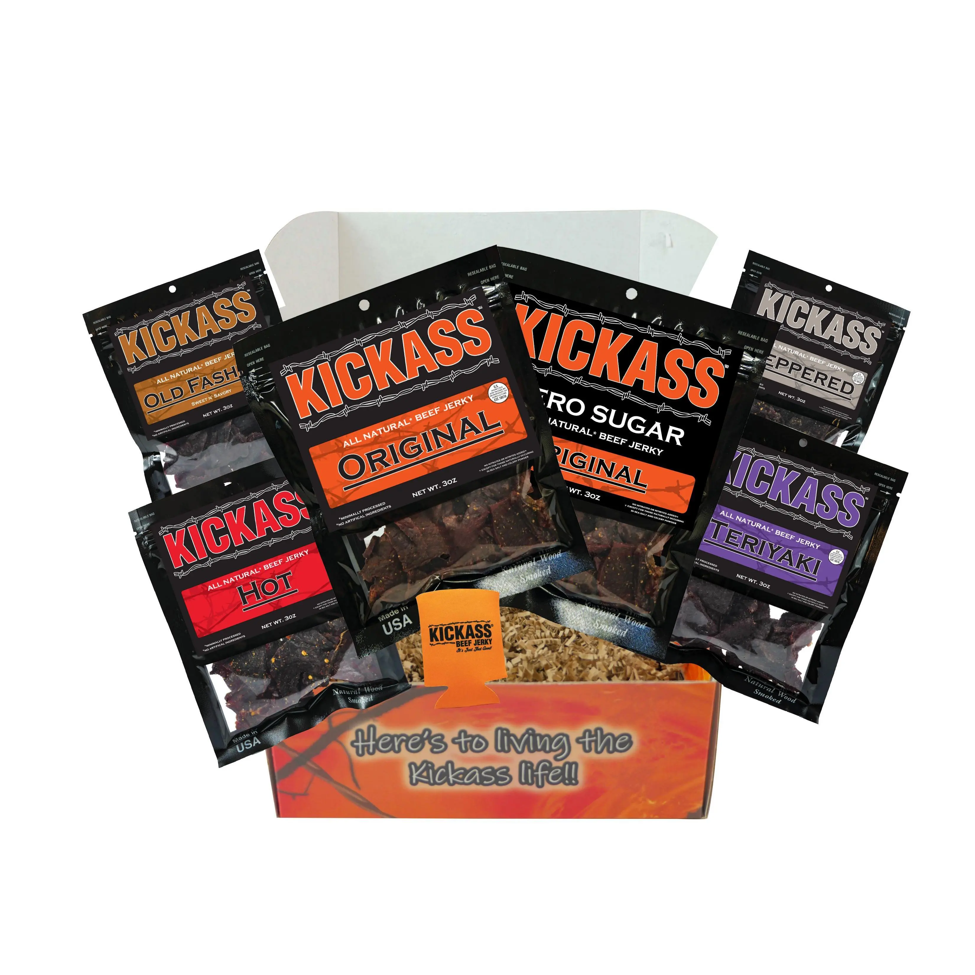 Kickass Snacks The Kickass 3oz Beef Jerky Bundle - Top Selling Flavors in 3Pack Natural High Protein Dried Snack Made in US Organic Premium Smoked Dry