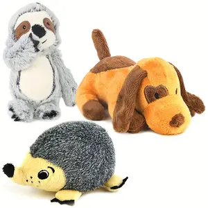 VITSCAN 3 Pack Squeaky Plush Dog Toys - Cute Stuffed Chew Toys for Puppy Teething, Small to Medium Dogs