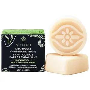 Viori  Mini Hidden Waterfall Shampoo & Conditioner Bar Set travel anti-dandruff anti-itching trending quick growth ouai detox moisturising natural hair Obsessed Haircare black care curly Cocoa Rice