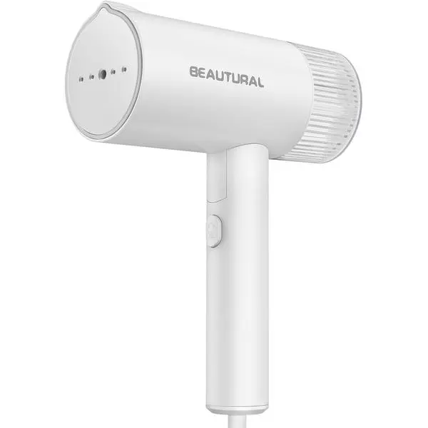 BEAUTURAL Portable Handheld Travel Clothes Steamer, 1000W White Foldable Garment Wrinkle Remover, 30s Fast Heat-up, 120V Only (Not for 220V Europe)
