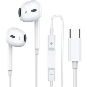 Headphones with USB-C Plug, Wired Ear Buds with Built-in Remote to Control Music, Phone Calls, and Volume, Earbuds Wired for iPhone 16/15 USBC Headphones,Compatible with iPhone 16/15/Android/Galaxy/iPad