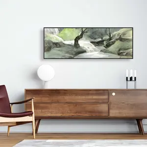 Begin Home Decor C1FC164863MZ23 16 x 48 in. Oasis of Relaxation - Trees Illustrative Framed Canvas Art