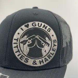 I Love Guns Titties & Harley’s  Custom Made Patch Hat - Multiple Colors Adjustable Snap-Back Style - Available in Multiple Colors & Designs - Classic 112 to Flat Bill Flex Fit Styles casual baseball cap