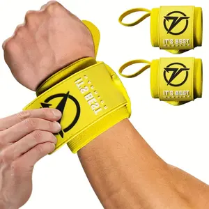 Professional Weightlifting Wrist Wraps, 2 Counts/set Wrist Support with Thumb Ring, Fitness Suppplies for Weightlifting, Strength Training & Bodybuilding