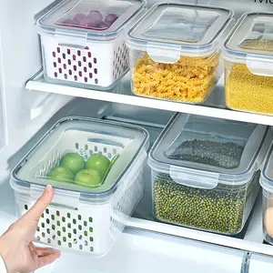 Freshness Preservation Boxes - Silicone Sealed Stackable Storage Containers For Freezer Safe Food Storage & Kitchen Utensil - Multipurpose Rectangle Latch Box
