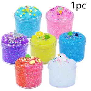 70ml Slime Transparent Crystal Mud Fruit Animal Color Mud Slime Set Slime New Style Sensory Bundle Anxiety Relief Products Decompression Squeeze
