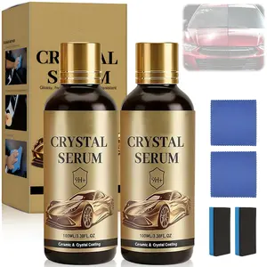 100ML PTZ Crystal Serum Advanced Graphene Ceramic Coating for Cars, 9H Hardness, 2PCS Set, Super Hydrophobic Anti-Scratch UV Protection for Vehicle Exterior