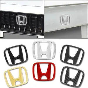 Car ar Front Rear Logo Auto Grille Emblem Sticker Accessories H-Sticker Auto Front Trunk Modification Accessory For Honda Civic 8th 9th 9.5th 10th Generation Honda CR-V STEPWGN Civic Accord City XR-V Envix ODYSSEY VEZEL Fit
