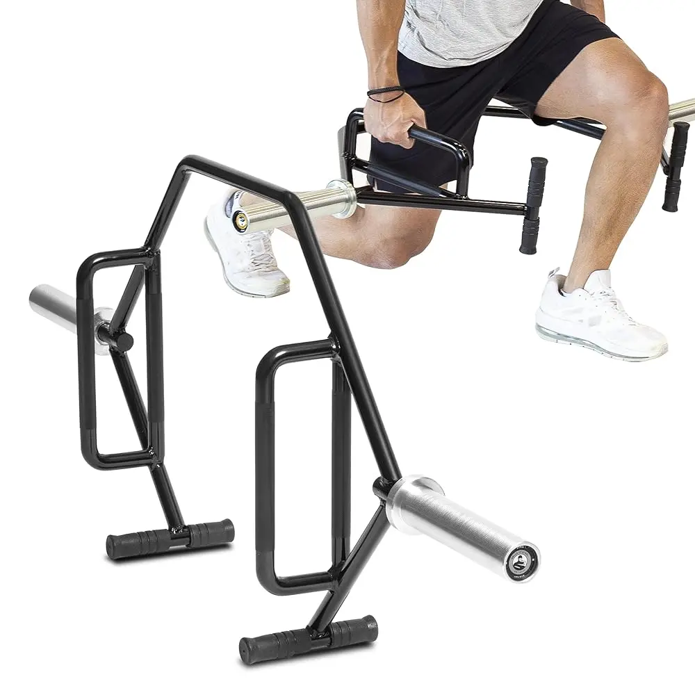 Open Frame Weightlifting Barbell, Olympic Type Steel Hex Bar for Resistance Training & Deadlifts, Unisex 700LB Capacity with Built-in Jacks & Rotating Sleeves for Home Workout