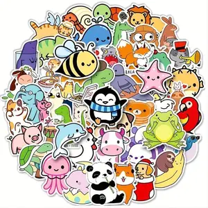 Cute Animal Pattern Sticker, 200pcs/set Self Adhesive Decorative Funny Stickers, DIY Decals for Water Bottle, Laptop, Phone Case, Scrapbooking, Journal Making