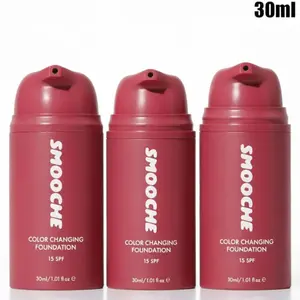 3Pcs SMOOCHE Color Changing Liquid Foundation SPF15, Lightweight Vegan Self Adjusting Shade Foundation, Oil Control Hydrating Long Lasting Natural Coverage Makeup Base 30ml