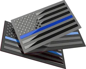 3 Pack Aluminium  Flag Emblem Deca for  & , 5 x 3 inch   Flag Decal StickerSupport   and Law Enforcement Officers