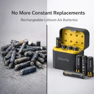 Stop Replacing AA Batteries – IMUTO Rechargeable Lithium AA 4AA+4AAA  Batteries with Charger, Long Lasting 1.5V 3600mWh