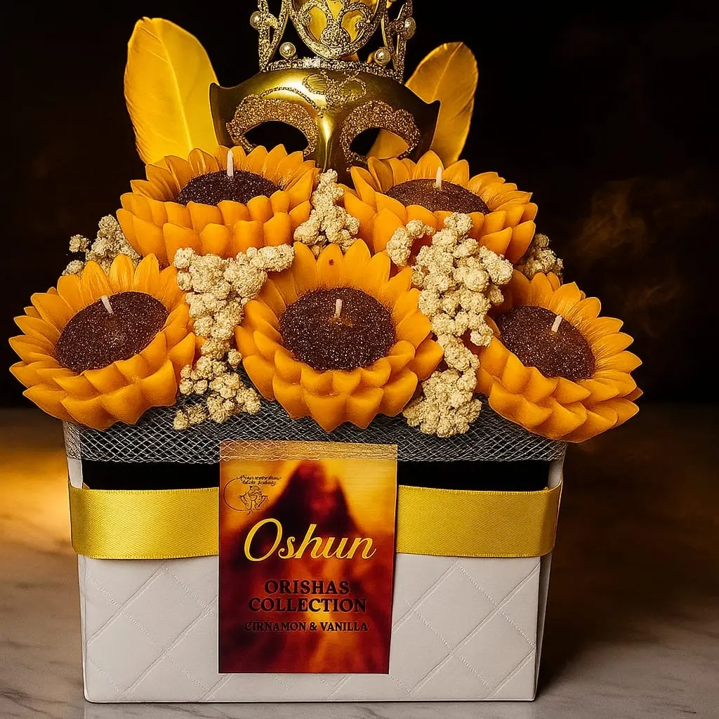 Oshun Inspired Handmade Soy Wax Candle Bouquet