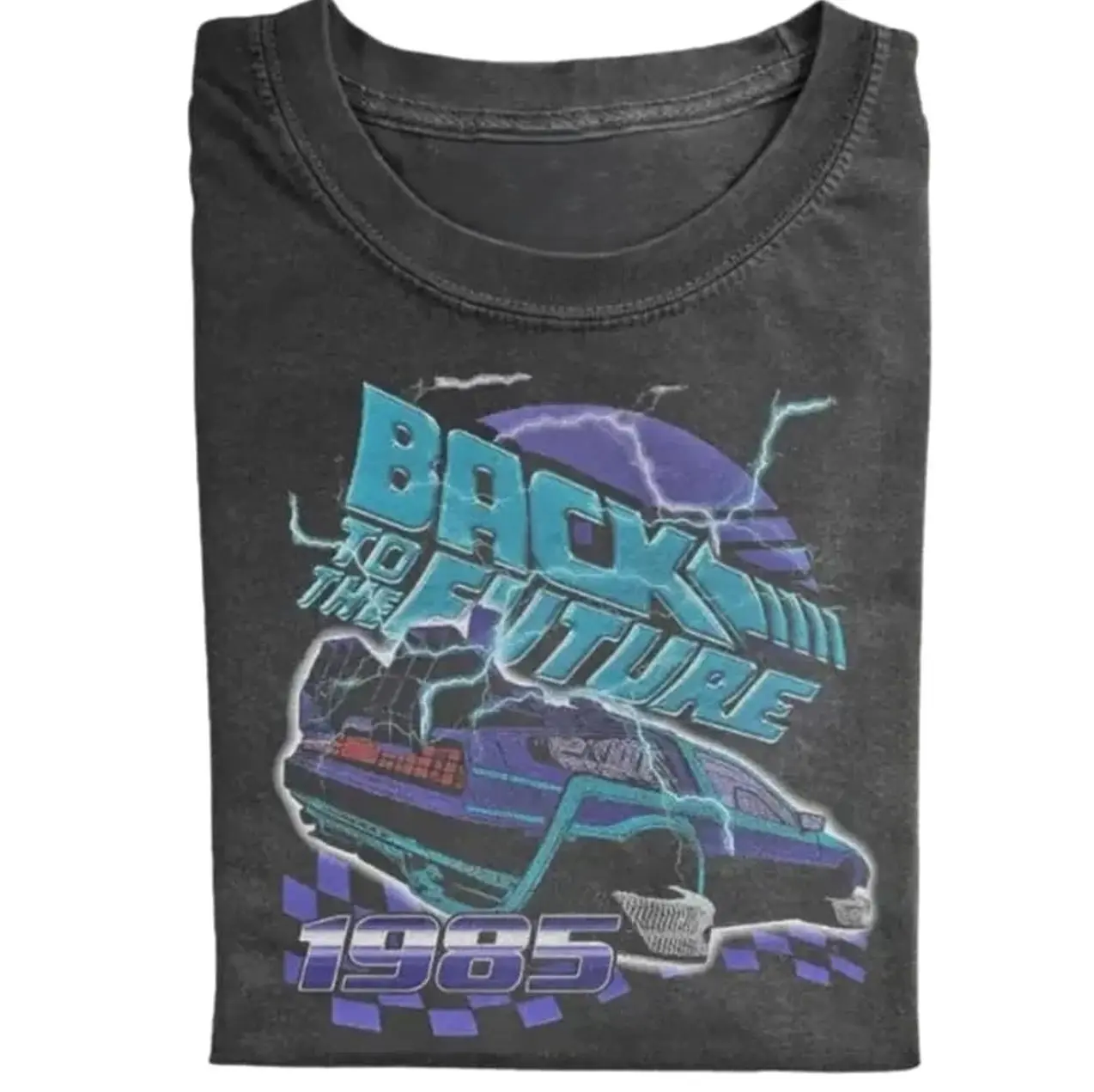 Back to the Future Shirt, 1985 Vintage Sci-Fi Tee, Retro 80s Movie Graphic T-Shirt, DeLorean Time Machine Top, Synthwave Aesthetic Gift 4D0