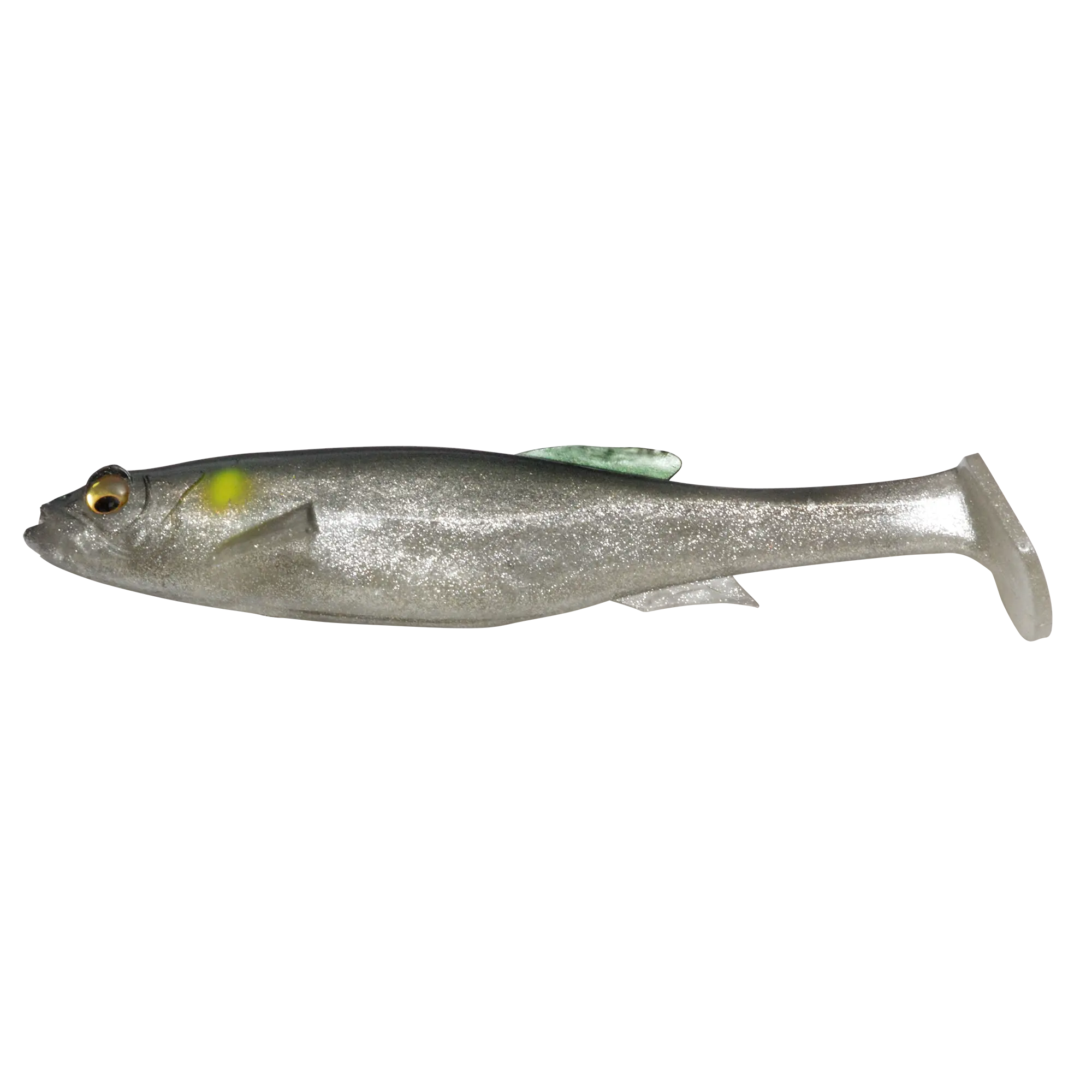 Soft Plastic Paddle Tail Swimbait, 8 Inch 3 oz Ultra Realistic Artificial Fishing Lure with Magnetic Hook Holder and Stabilizing Fins, Fishing Supplies, Natural Profile, Magnetic Hold, Realistic Look