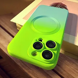 Gradient Magnetic Wireless Charging Phone Case for iPhone 16 Pro/16 Pro Max/16 Plus/16/15/14/13/12/11 Pro Max – Soft TPU Protective Cover with Camera Lens Protector