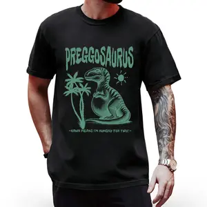 Funny Preggosaurus Maternity Shirt | Hungry For Two Dinosaur Tee