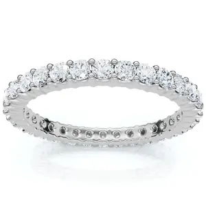 3/4Ct Diamond Eternity Ring Lab Grown Womens Anniversary Stackable Band 14k
