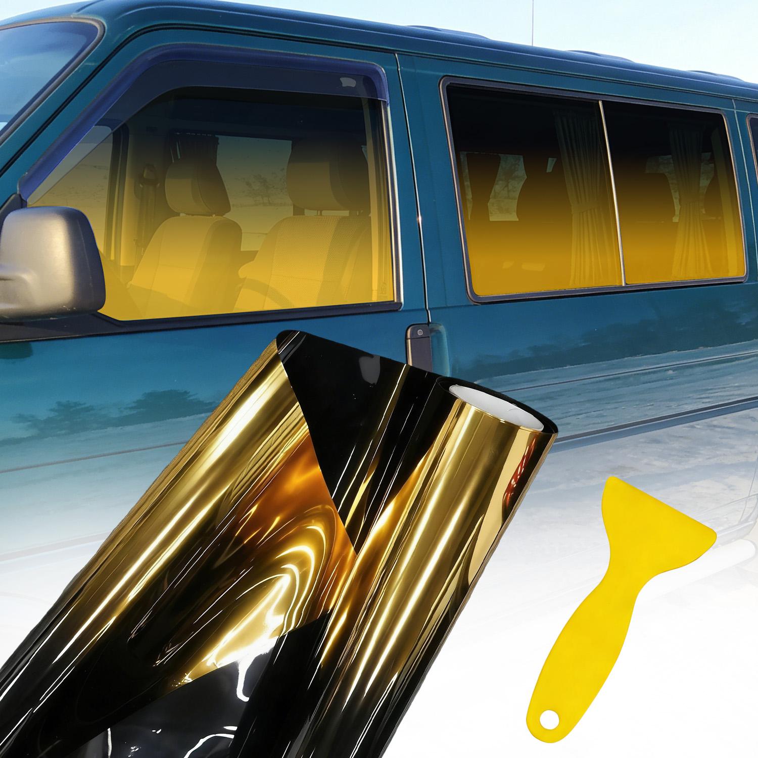 Dual-Color Gradient Car Window Tint Roll 0.5x3M, Sun Blocking Privacy Window Film with Installation Tool, Universal for Auto Cars Vans RVs