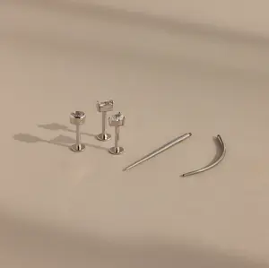 Flat Back Applicator Tool by Caitlyn Minimalist - Screw Back Earrings Insertion Set - Straight & Curved Pin Tools - Gift for Her