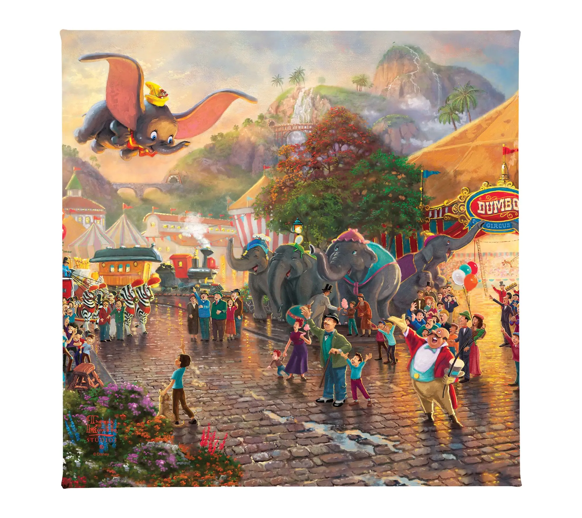 Thomas Kinkade Disney Dumbo - 14" x 14" GalleryWrap