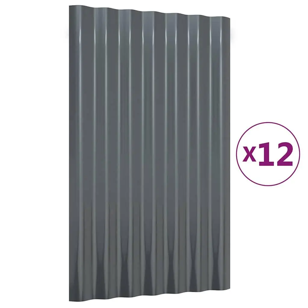 vidaXL Roof Panels Roofing Material Sheet Garage Sheds Powder-coated Steel 3012744